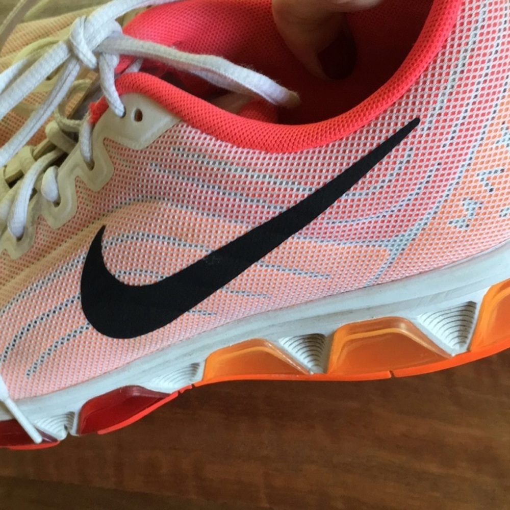 Nike White and Coral Running Shoes